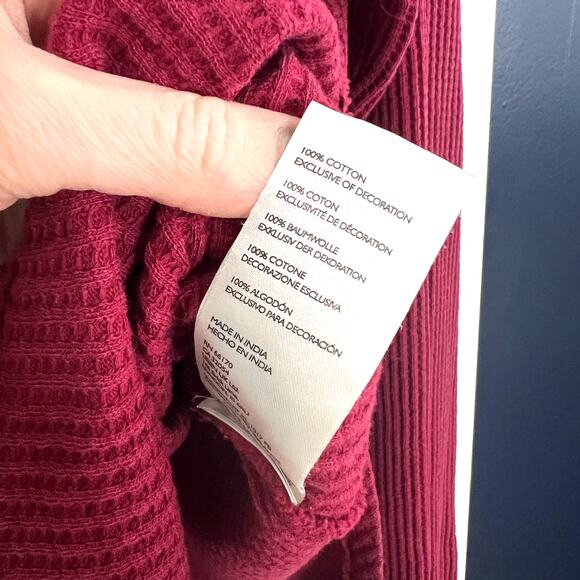 Free People We The Free Holly Henley Red Oversized Top Boho Blouse Size Large - Picture 7 of 7